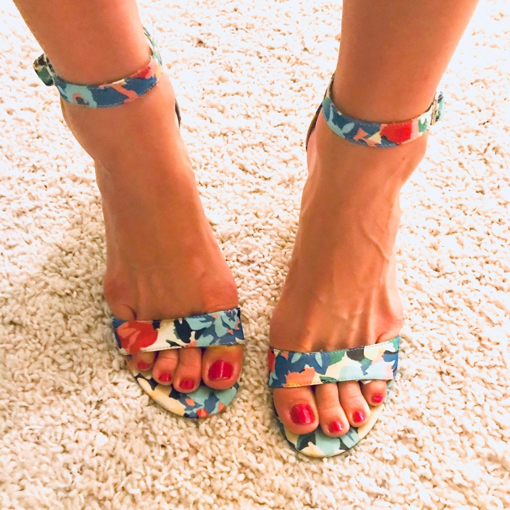 Adorable floral strapped stilletos